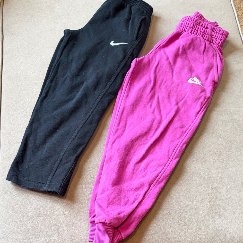 Nike Kids Sweatpants - Black and Pink